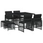 Set de comedor de jardín 9 pzas y cojines ratán sintético negro de , Conjuntos de jardín - Ref: Foro24-3210775, Precio: 345,3...