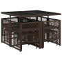 Set comedor para jardín 9 pzas y cojines ratán sintético marrón de , Conjuntos de jardín - Ref: Foro24-3210777, Precio: 361,6...