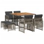 Set comedor jardín 9 pzas y cojines ratán sintético gris de , Conjuntos de jardín - Ref: Foro24-3210782, Precio: 432,50 €, De...