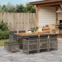 Set de comedor de jardín 11 pzas y cojines ratán sintético gris de , Conjuntos de jardín - Ref: Foro24-3210794, Precio: 600,3...