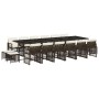 Set de muebles jardín 17 pzas y cojines ratán sintético marrón de , Conjuntos de jardín - Ref: Foro24-3210825, Precio: 923,68...