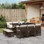 Set comedor de jardín 11 pzas y cojines ratán sintético marrón de , Conjuntos de jardín - Ref: Foro24-3210789, Precio: 490,98...