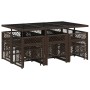 Set comedor de jardín 11 pzas y cojines ratán sintético marrón de , Conjuntos de jardín - Ref: Foro24-3210789, Precio: 490,98...