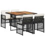 Set de muebles jardín 5 pzas con cojines ratán sintético negro de , Conjuntos de jardín - Ref: Foro24-3210723, Precio: 353,16...
