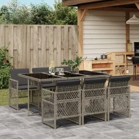 Set comedor jardín 7 pzas y cojines ratán sintético gris de , Conjuntos de jardín - Ref: Foro24-3210728, Precio: 447,85 €, De...