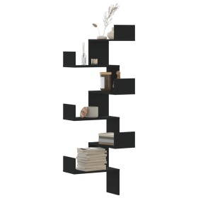 Estantería pared esquina madera ingeniería negro 45x45x147 cm de , Estantes y estanterías - Ref: Foro24-852637, Precio: 48,69...