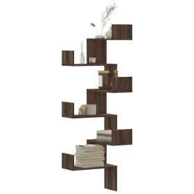 Corner wall shelf, brown oak wood, 45x45x147 cm by , Shelves and shelves - Ref: Foro24-852642, Price: 54,17 €, Discount: %