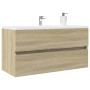 Armario lavabo madera contrachapada roble Sonoma 90x38,5x45 cm de , Muebles de baño - Ref: Foro24-849638, Precio: 50,53 €, De...