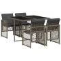 Set comedor de jardín 5 piezas con cojines ratán sintético gris de , Conjuntos de jardín - Ref: Foro24-3210716, Precio: 264,7...