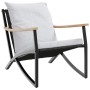 Juego de muebles de jardín con cojines 3 piezas acero negro de , Conjuntos de jardín - Ref: Foro24-3283637, Precio: 388,85 €,...