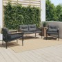Juego de muebles de jardín con cojines 3 piezas acero negro de , Conjuntos de jardín - Ref: Foro24-3283635, Precio: 398,51 €,...