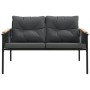Juego de muebles de jardín con cojines 3 piezas acero negro de , Conjuntos de jardín - Ref: Foro24-3283635, Precio: 398,51 €,...