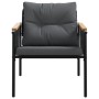 Juego de muebles de jardín con cojines 3 piezas acero negro de , Conjuntos de jardín - Ref: Foro24-3283635, Precio: 398,51 €,...