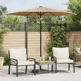 Sombrilla de jardín con LEDs poste acero marrón 223x223x231 cm de , Sombrillas - Ref: Foro24-4005119, Precio: 97,95 €, Descue...