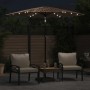 Sombrilla de jardín con LEDs poste acero marrón 223x223x231 cm de , Sombrillas - Ref: Foro24-4005119, Precio: 92,42 €, Descue...