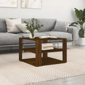 Mesa de centro madera ingeniería roble marrón 59,5x59,5x40 cm de , Mesas de centro - Ref: Foro24-834256, Precio: 38,25 €, Des...