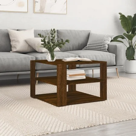 Mesa de centro madera ingeniería roble marrón 59,5x59,5x40 cm de , Mesas de centro - Ref: Foro24-834256, Precio: 38,25 €, Des...