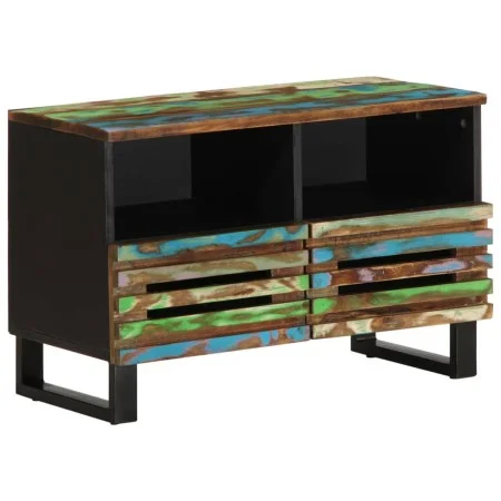 Mueble de TV madera maciza de acacia 70x34x46 cm de , Almacenamiento para CD y DVD - Ref: Foro24-377445, Precio: 66,55 €, Des...
