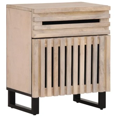 Mesita de noche madera maciza de mango blanca 50x34x60 cm de , Mesitas de noche - Ref: Foro24-377479, Precio: 58,55 €, Descue...