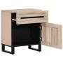 Mesita de noche madera maciza de mango blanca 50x34x60 cm de , Mesitas de noche - Ref: Foro24-377479, Precio: 58,55 €, Descue...