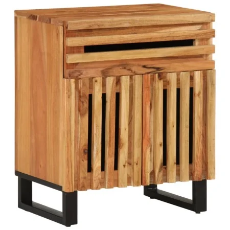 Solid mango wood bedside table in brown, measuring 50x34x60 cm. by , Nightstands - Ref: Foro24-377493, Price: 69,03 €, Discou...