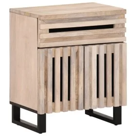 Mesita de noche de madera maciza de mango rugosa 50x34x60 cm de , Mesitas de noche - Ref: Foro24-377491, Precio: 60,51 €, Des...