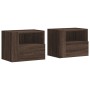 Mesitas de noche de pared 2 uds color marrón roble 45x30x35 cm de , Mesitas de noche - Ref: Foro24-848324, Precio: 70,45 €, D...