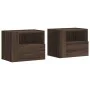 Wall-mounted bedside tables 2 units brown oak color 45x30x35 cm by , Nightstands - Ref: Foro24-848324, Price: 77,29 €, Discou...