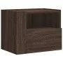 Wall-mounted bedside tables 2 units brown oak color 45x30x35 cm by , Nightstands - Ref: Foro24-848324, Price: 77,29 €, Discou...
