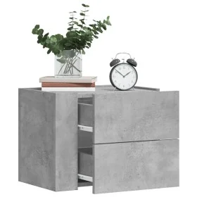 Wall-mounted bedside table set, gray concrete color, 45x30x35 cm by , Nightstands - Ref: Foro24-848332, Price: 79,47 €, Disco...