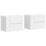 Mesitas de noche de pared 2 unidades blanca 45x30x35 cm de , Mesitas de noche - Ref: Foro24-848326, Precio: 76,04 €, Descuent...