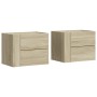 Mesitas de noche de pared 2 unidades roble Sonoma 45x30x35 cm de , Mesitas de noche - Ref: Foro24-848330, Precio: 73,66 €, De...