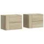 Mesitas de noche de pared 2 unidades roble Sonoma 45x30x35 cm de , Mesitas de noche - Ref: Foro24-848330, Precio: 78,35 €, De...