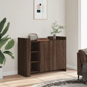 Engineered wood brown oak sideboard 100x35x75 cm by , Sideboards - Ref: Foro24-848415, Price: 102,38 €, Discount: %