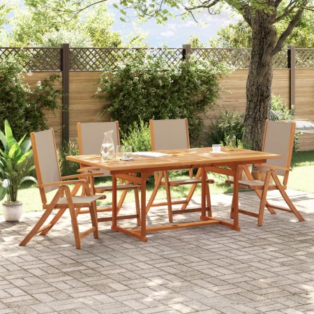 Sillas de jardín plegables 4 uds madera maciza acacia textileno de , Sillas de jardín - Ref: Foro24-3279244, Precio: 344,02 €...