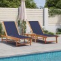 Tumbonas 2 unidades madera maciza de acacia y textileno azul de , Tumbonas - Ref: Foro24-3279250, Precio: 336,85 €, Descuento: %