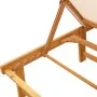 2 sun loungers with solid acacia wood table and cream textilene by , Loungers - Ref: Foro24-3279252, Price: 356,20 €, Discoun...