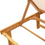 Tumbonas 2 uds con mesa madera maciza acacia y textileno crema de , Tumbonas - Ref: Foro24-3279252, Precio: 348,46 €, Descuen...