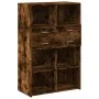 Aparador de madera de ingeniería roble ahumado 80x42,5x124 cm de , Aparadores - Ref: Foro24-3281389, Precio: 142,05 €, Descue...