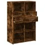 Aparador de madera de ingeniería roble ahumado 80x42,5x124 cm de , Aparadores - Ref: Foro24-3281389, Precio: 142,05 €, Descue...