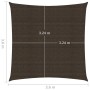 Toldo de vela HDPE marrón 160 g/m² 3,6x3,6 m de vidaXL, Sombrillas - Ref: Foro24-311770, Precio: 43,25 €, Descuento: %