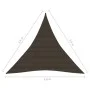 Toldo de vela marrón HDPE 160 g/m² 3,6x3,6x3,6 m de vidaXL, Sombrillas - Ref: Foro24-311803, Precio: 29,67 €, Descuento: %