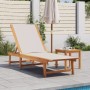 Tumbona de madera maciza de acacia y textileno gris de , Tumbonas - Ref: Foro24-4008413, Precio: 161,15 €, Descuento: %