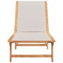 Tumbona de madera maciza de acacia y textileno gris de , Tumbonas - Ref: Foro24-4008413, Precio: 161,15 €, Descuento: %