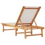 Tumbona de madera maciza de acacia y textileno gris de , Tumbonas - Ref: Foro24-4008413, Precio: 161,15 €, Descuento: %
