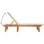 Solid acacia wood sun lounger with grey textilene by , Loungers - Ref: Foro24-4008413, Price: 168,89 €, Discount: %