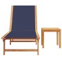 Tumbona con mesa madera maciza de acacia y textileno azul de , Tumbonas - Ref: Foro24-4008418, Precio: 198,22 €, Descuento: %