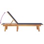 Tumbona con mesa madera maciza de acacia y textileno azul de , Tumbonas - Ref: Foro24-4008418, Precio: 198,22 €, Descuento: %