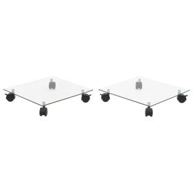 Soportes de ruedas para macetas cuadrado vidrio templado 2 uds en Soportes para macetas | Comprar online en Foru.es