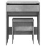 Tocador con taburete gris hormigón 60x40x113,5 cm de , Tocadores para dormitorios - Ref: Foro24-848216, Precio: 100,20 €, Des...